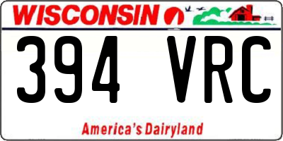 WI license plate 394VRC