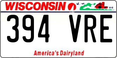WI license plate 394VRE