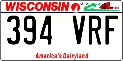 WI license plate 394VRF