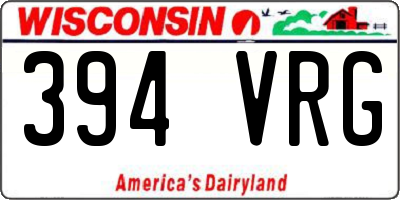 WI license plate 394VRG