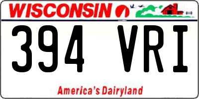 WI license plate 394VRI