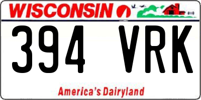 WI license plate 394VRK