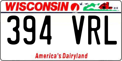 WI license plate 394VRL