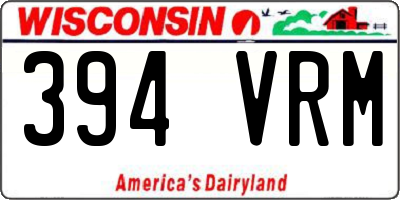 WI license plate 394VRM