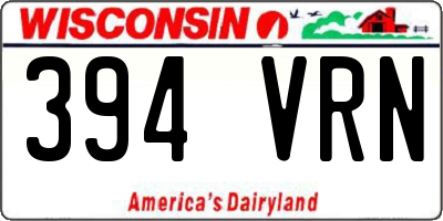 WI license plate 394VRN