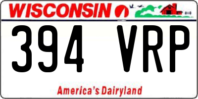 WI license plate 394VRP