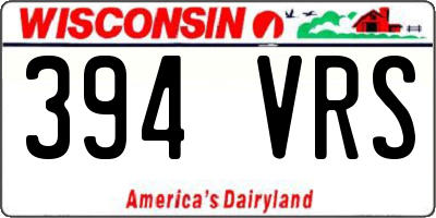 WI license plate 394VRS