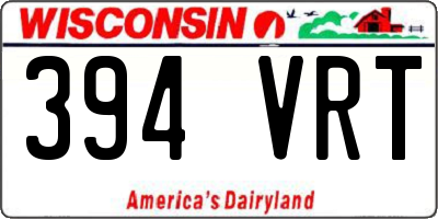 WI license plate 394VRT