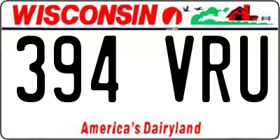 WI license plate 394VRU