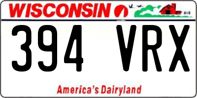 WI license plate 394VRX