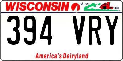 WI license plate 394VRY