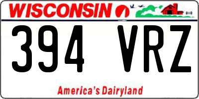 WI license plate 394VRZ
