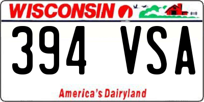WI license plate 394VSA