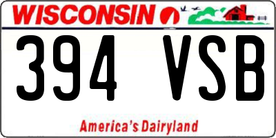 WI license plate 394VSB