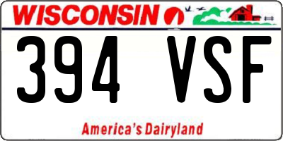 WI license plate 394VSF
