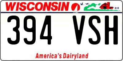 WI license plate 394VSH