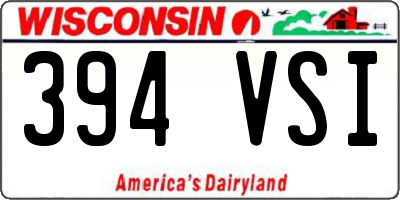 WI license plate 394VSI