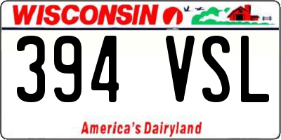 WI license plate 394VSL
