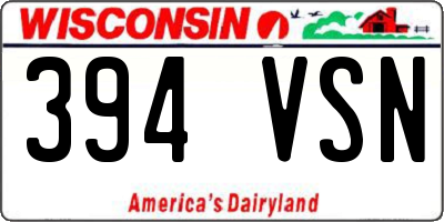 WI license plate 394VSN
