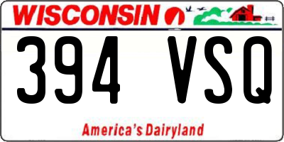 WI license plate 394VSQ