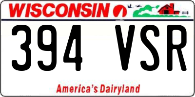 WI license plate 394VSR