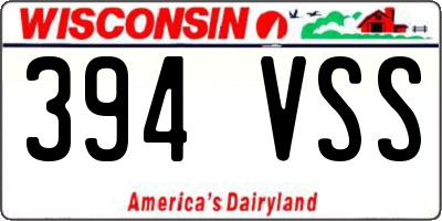 WI license plate 394VSS