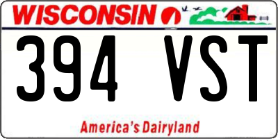 WI license plate 394VST