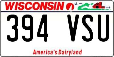WI license plate 394VSU