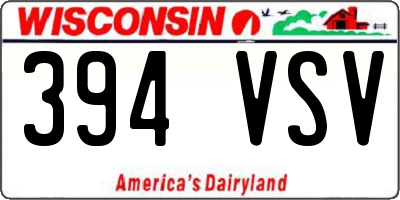 WI license plate 394VSV