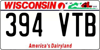 WI license plate 394VTB