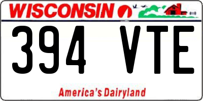 WI license plate 394VTE