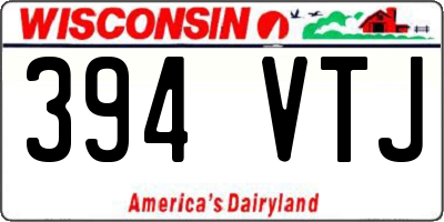 WI license plate 394VTJ
