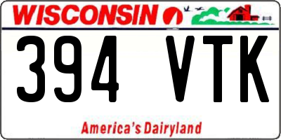 WI license plate 394VTK