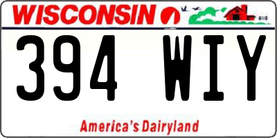 WI license plate 394WIY