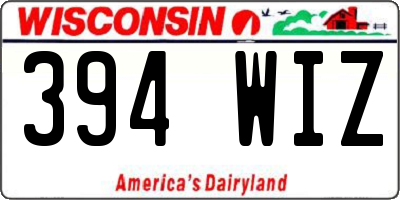 WI license plate 394WIZ