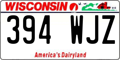 WI license plate 394WJZ