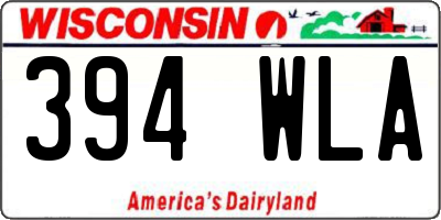 WI license plate 394WLA