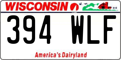 WI license plate 394WLF
