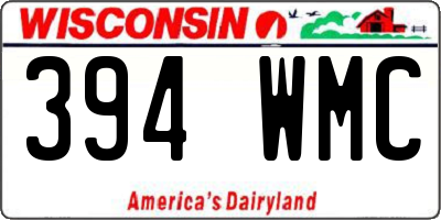 WI license plate 394WMC