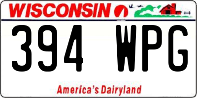 WI license plate 394WPG