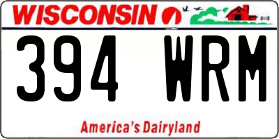 WI license plate 394WRM