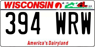 WI license plate 394WRW