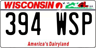WI license plate 394WSP