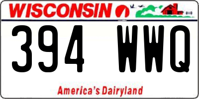 WI license plate 394WWQ