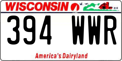 WI license plate 394WWR