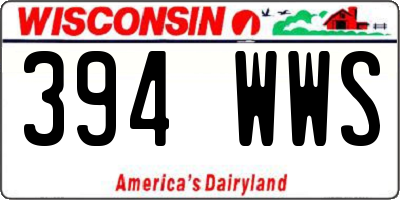 WI license plate 394WWS
