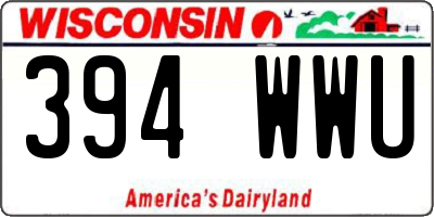 WI license plate 394WWU