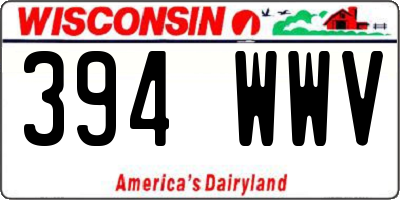 WI license plate 394WWV