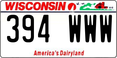 WI license plate 394WWW