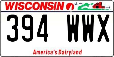 WI license plate 394WWX